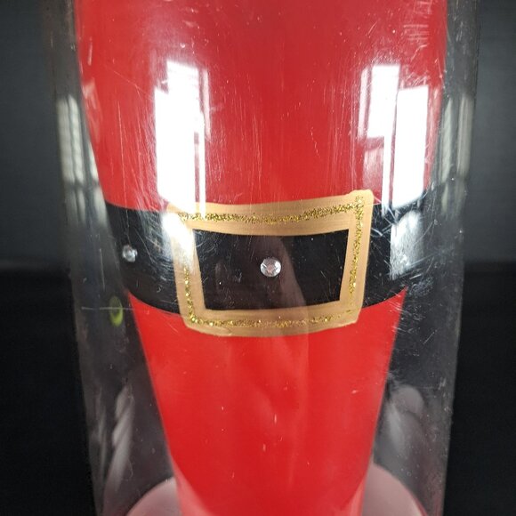 DEI. Glass Santa Themed Pilsner Glass Hand Painted 24 Ounce - Picture 2 of 10